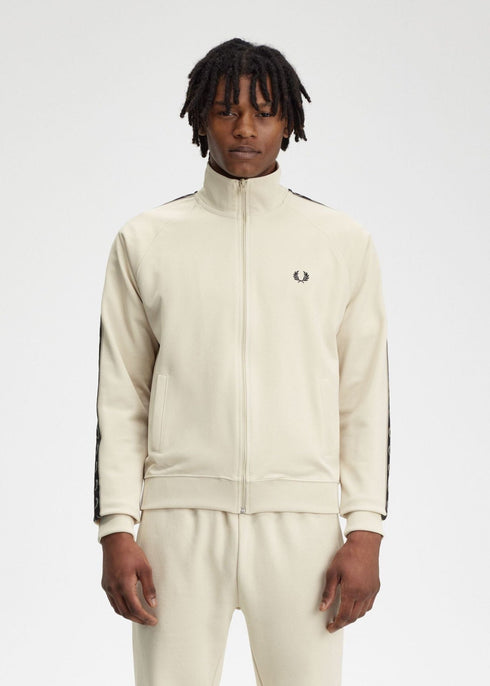 Fred Perry Felpa zip Felpa zip Uomo con fettuccia a contrasto Avena P24-FRED PERRYJ5557-V57-S - Francavilla Moda